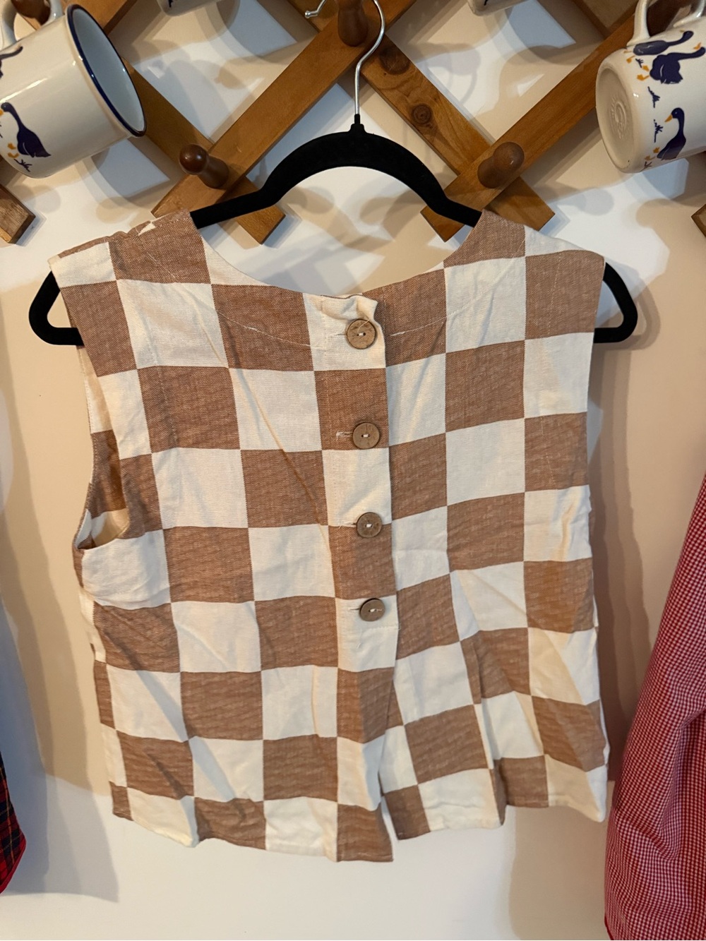 Workshop Republic Clothing Cream and Brown MATCHING SET - Picture 2 of 5